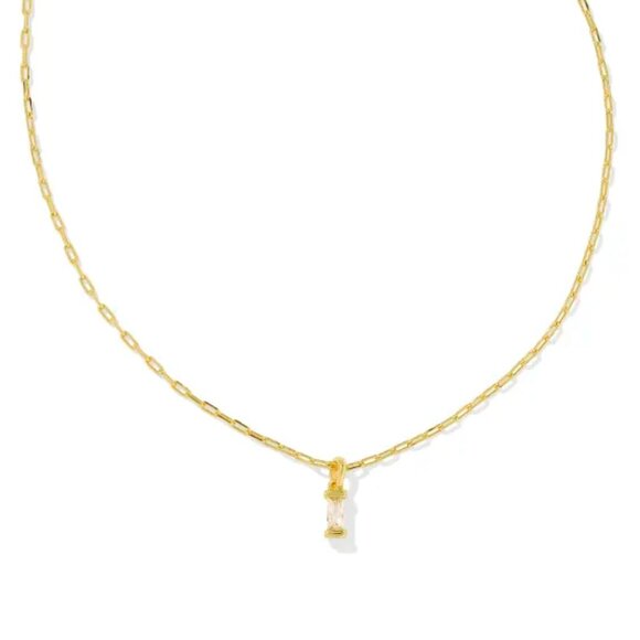 Kendra Scott Jewelry - Kendra Scott Phoebe Gold Short Pendant Necklace in White CZ/NWT